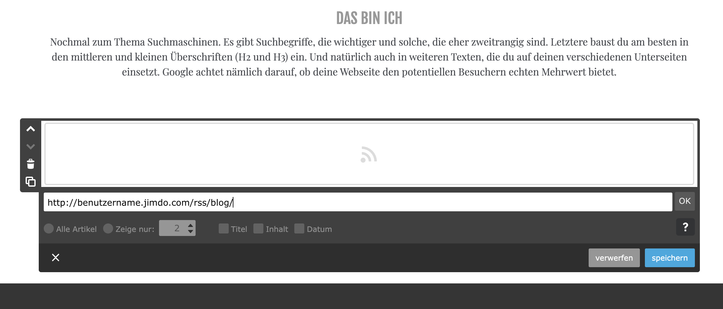 Jimdo Rss Feed Button Einrichten 4